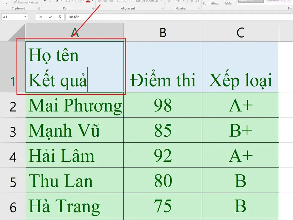 Cách tạo đường kẻ chéo trong ô Microsoft Excel