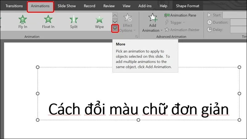 Cách tạo hiệu ứng đổi màu chữ trong PowerPoint cực đẹp