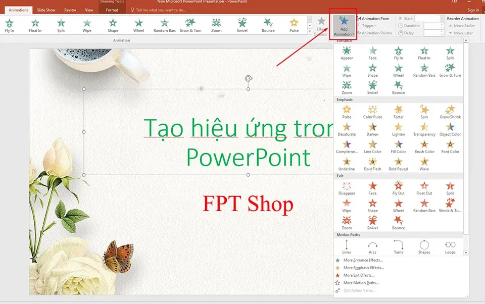 Cách tạo hiệu ứng trong PowerPoint đẹp mắt và hấp dẫn