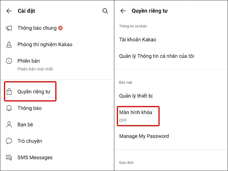 Cách tạo màn hình khóa cho ứng dụng KakaoTalk đơn giản, nhanh chóng