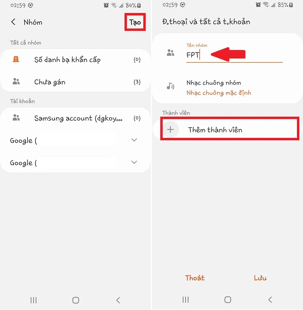 Cách tạo tin nhắn nhóm trên điện thoại Samsung