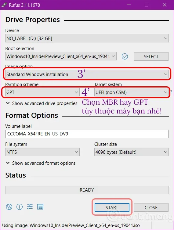 Cách tạo USB boot chuẩn UEFI bằng phần mềm Rufus