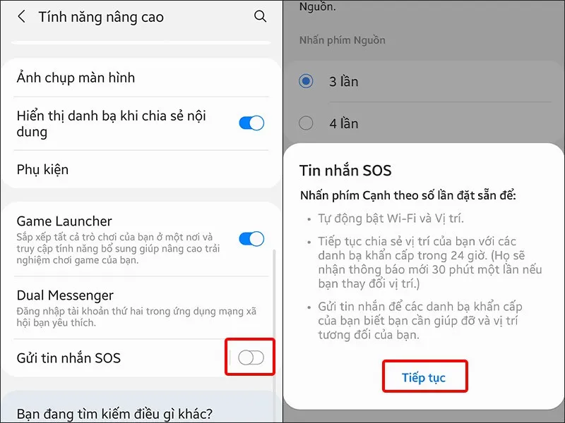 Cách tạo và gửi tin nhắn SOS trên điện thoại Samsung cực đơn giản