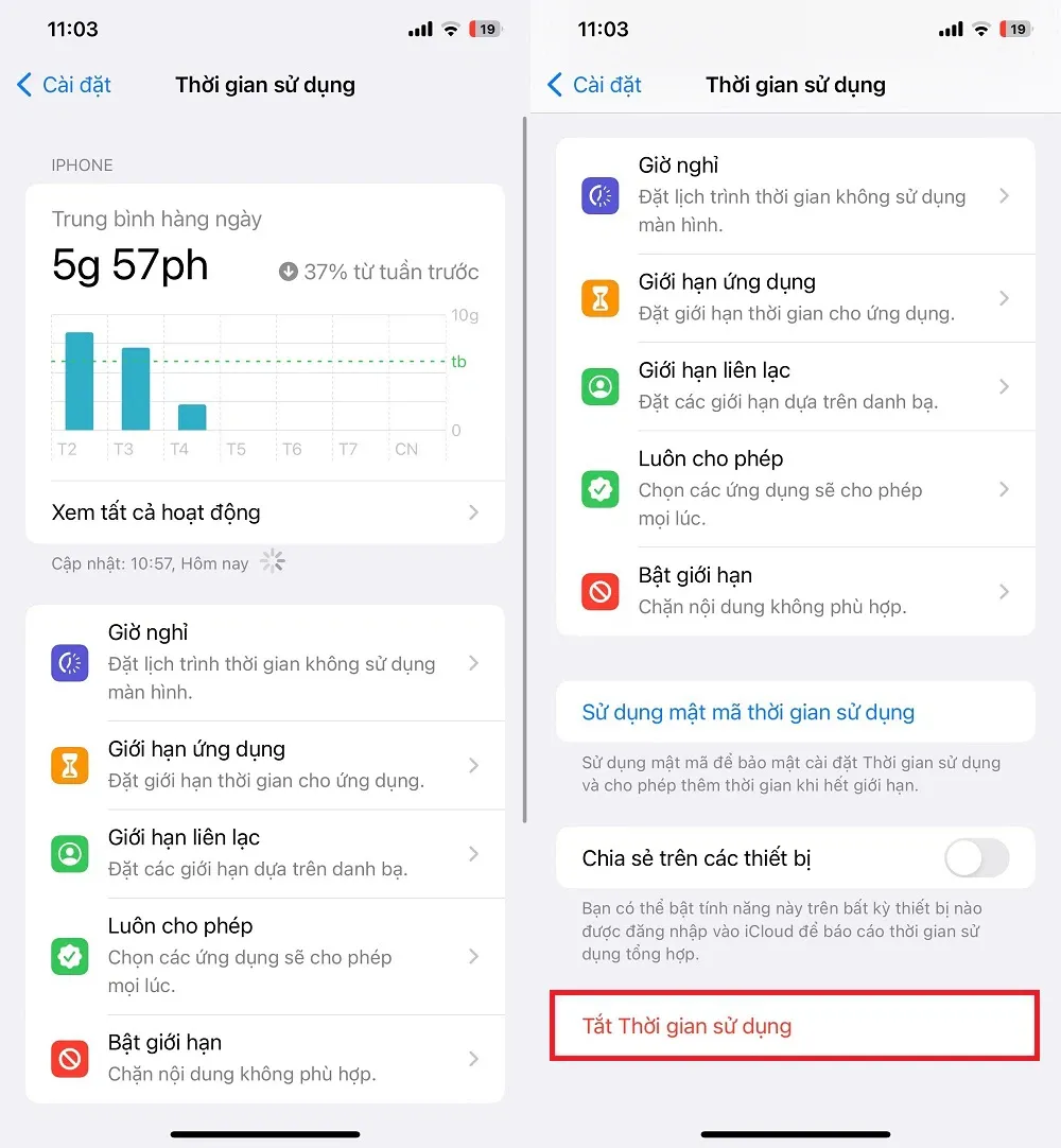 Cách tắt báo cáo thời gian sử dụng trên iPhone để không còn bị giám sát