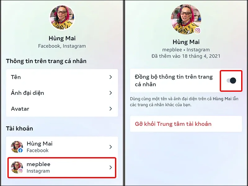 Cách tắt đồng bộ avatar Facebook và Instagram đơn giản, nhanh chóng