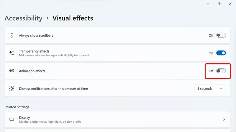 Cách tắt hiệu ứng hoạt hình Windows 11 để tăng tốc PC của bạn