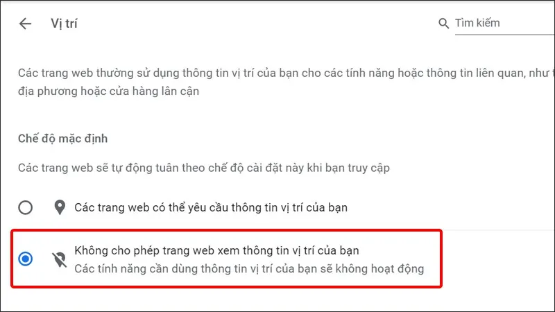 Cách tắt hoặc bật dịch vụ vị trí trên Google Chrome