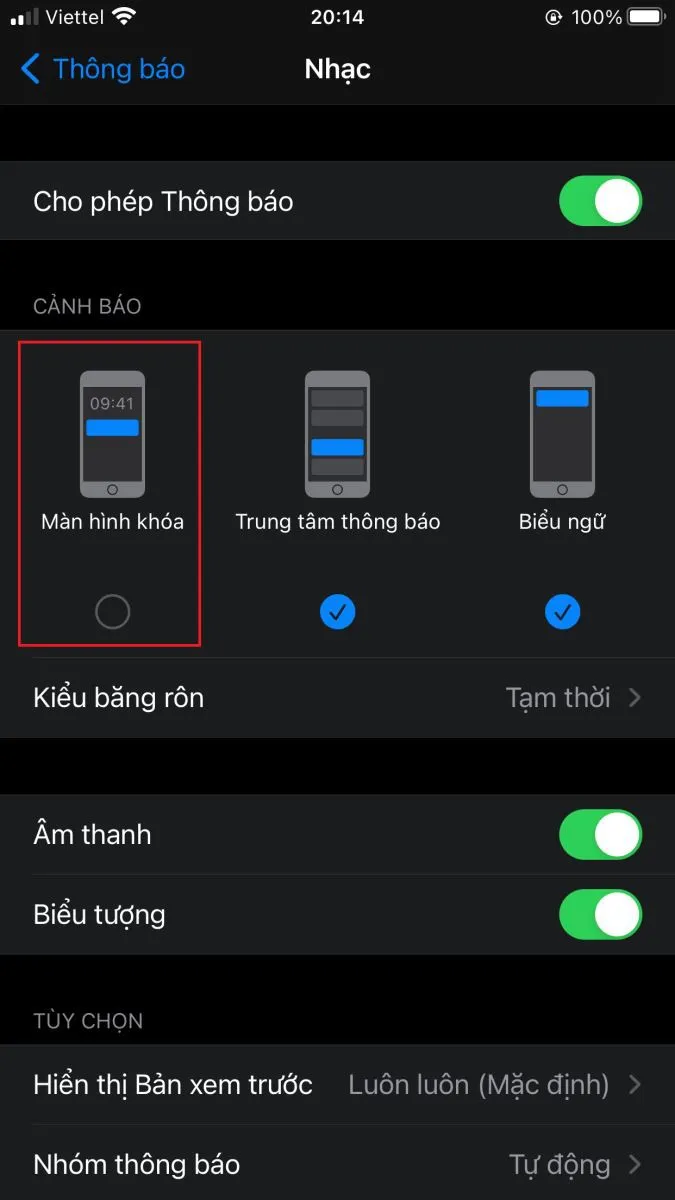 Cách tắt sáng màn hình iPhone khi có thông báo đến