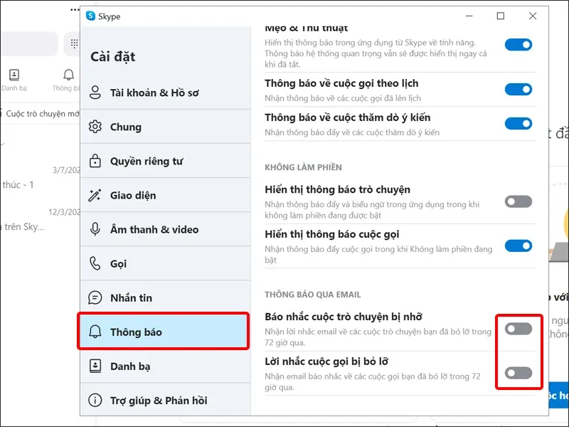 Cách tắt thông báo qua email của Skype trên điện thoại và máy tính cực dễ