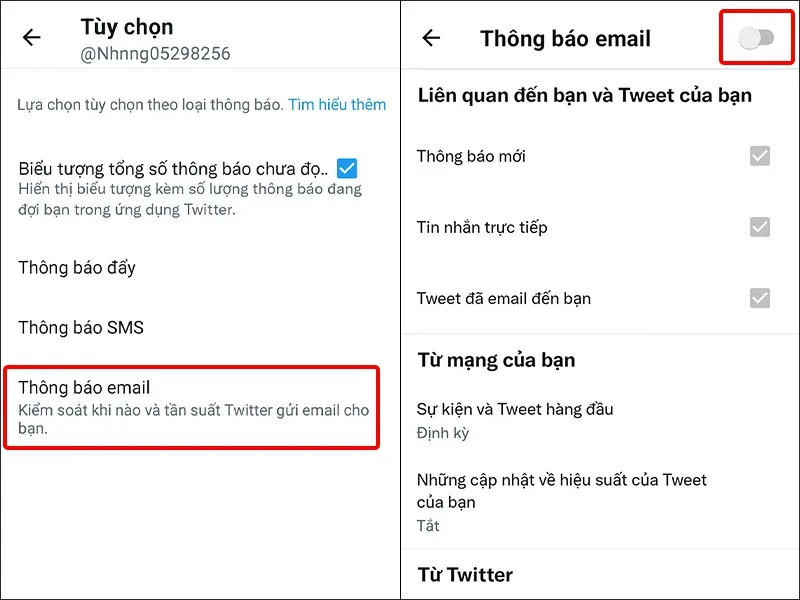 Cách tắt thông báo qua email trên ứng dụng Twitter cực dễ