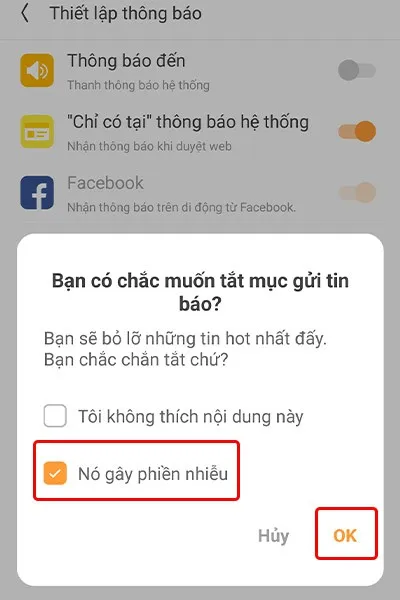 Cách tắt thông báo trên trình duyệt UC Browser cực nhanh