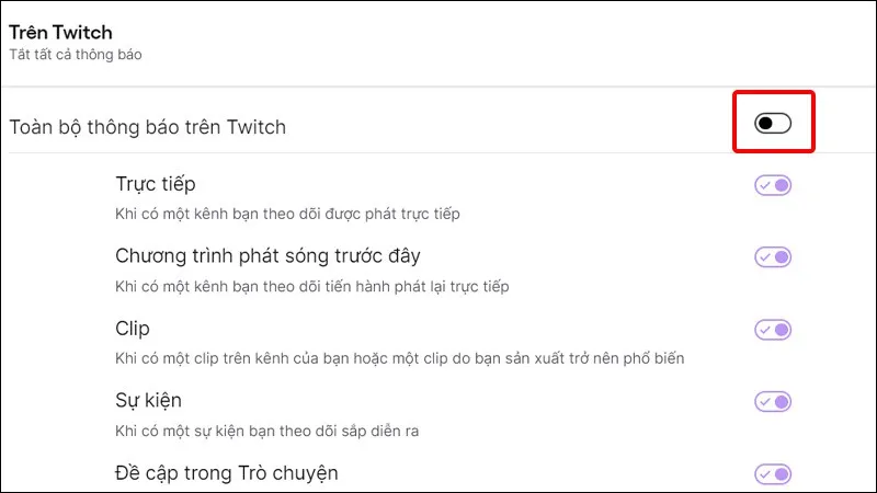 Cách tắt thông báo Twitch trên điện thoại, máy tính cực dễ