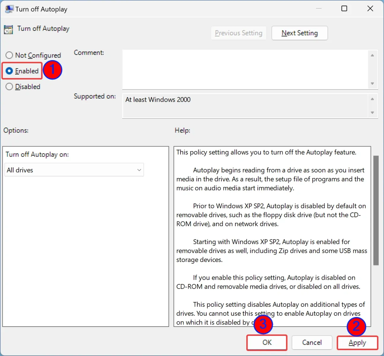 Cách tắt tính năng AutoRun hoặc AutoPlay trên Windows 11