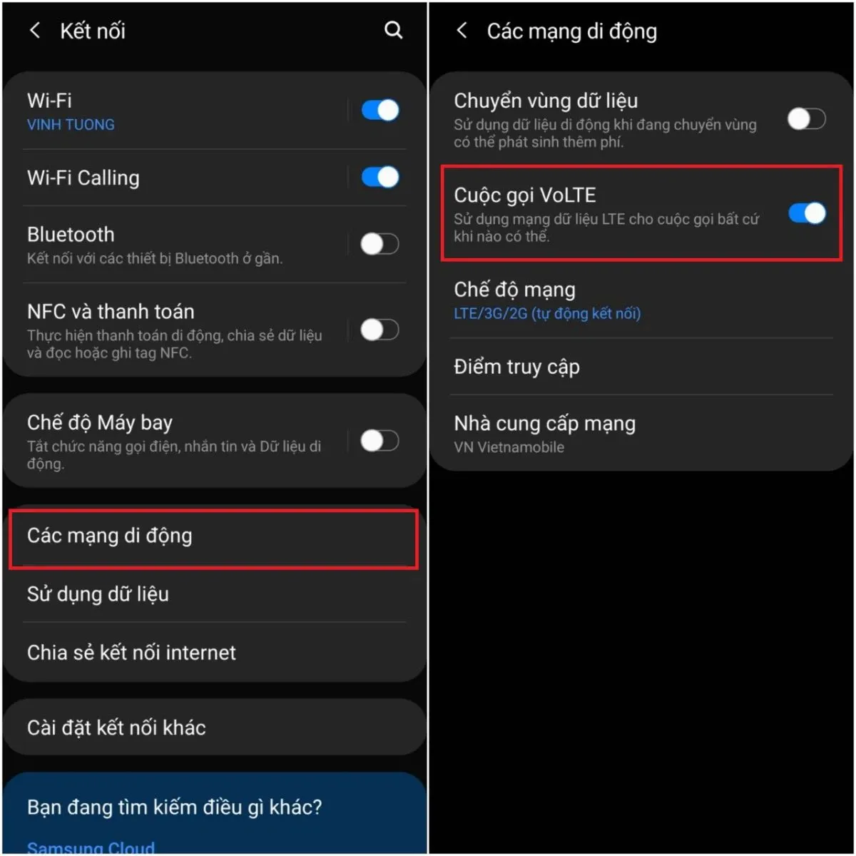 Cách tắt tính năng VoLTE trên điện thoại Samsung cực dễ