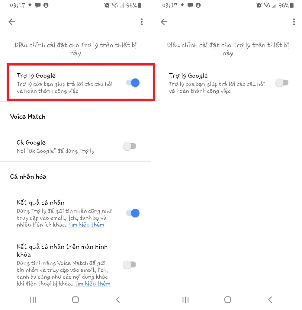 Cách tắt Trợ lí Google trên Android