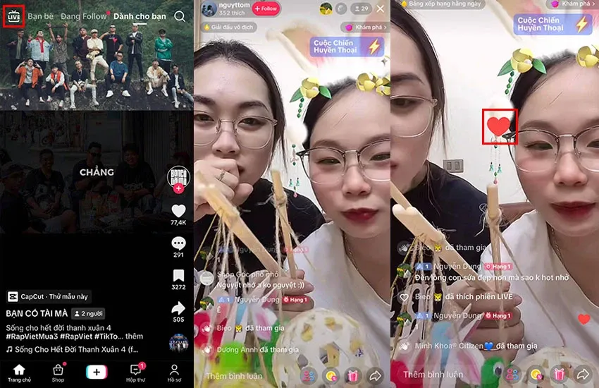 Cách thả tim trên live TikTok giúp tăng tương tác hiệu quả trong buổi phát trực tiếp trên TikTok