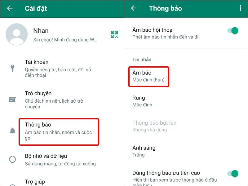 Cách thay đổi âm thông báo, nhạc chuông trên WhatsApp cực dễ