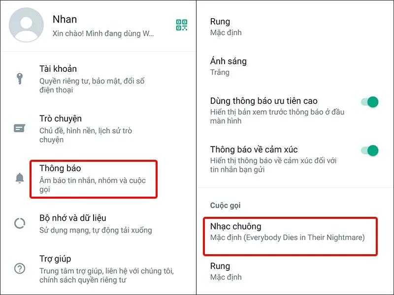 Cách thay đổi âm thông báo, nhạc chuông trên WhatsApp cực dễ