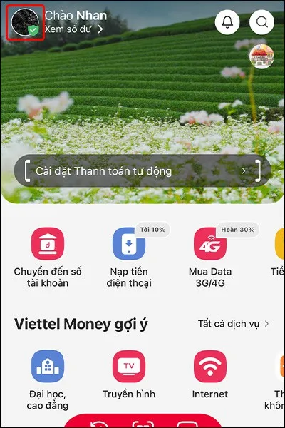 Cách thay đổi ảnh đại diện trên Viettel Money vô cùng dễ dàng