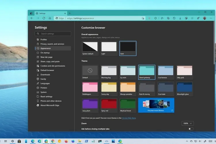 Cách thay đổi chủ đề, nền và giao diện của Microsoft Edge