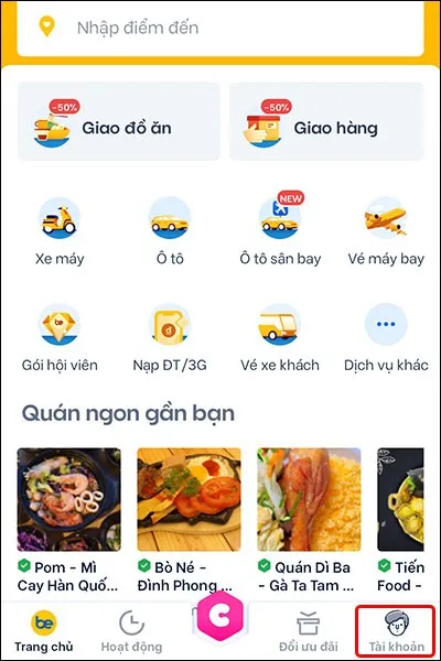 Cách thay đổi địa chỉ email trên ứng dụng Be vô cùng đơn giản