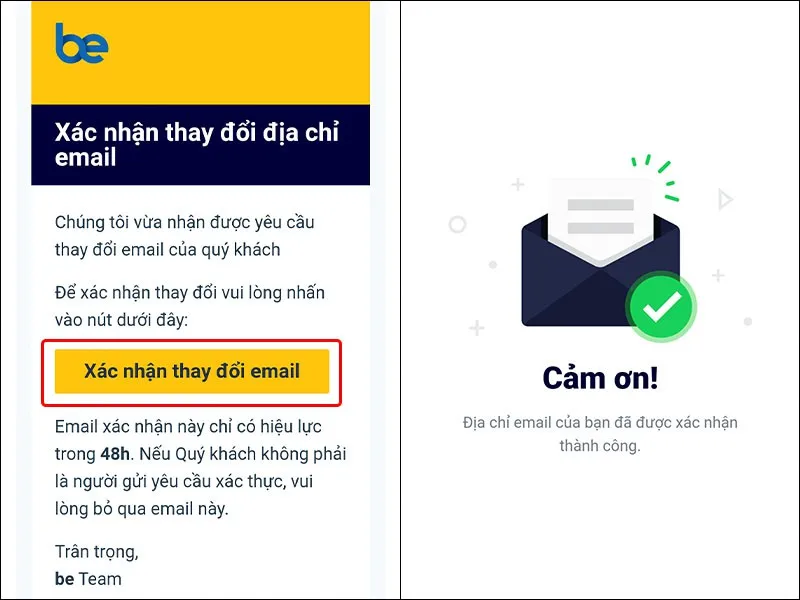 Cách thay đổi địa chỉ email trên ứng dụng Be vô cùng đơn giản