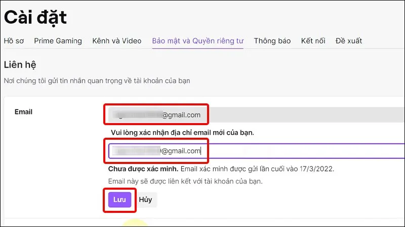 Cách thay đổi Email trên Twitch bằng điện thoại và máy tính cực dễ