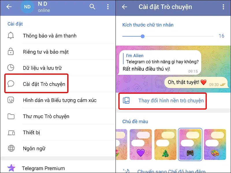 Cách thay đổi hình nền chat Telegram trên điện thoại cực đơn giản