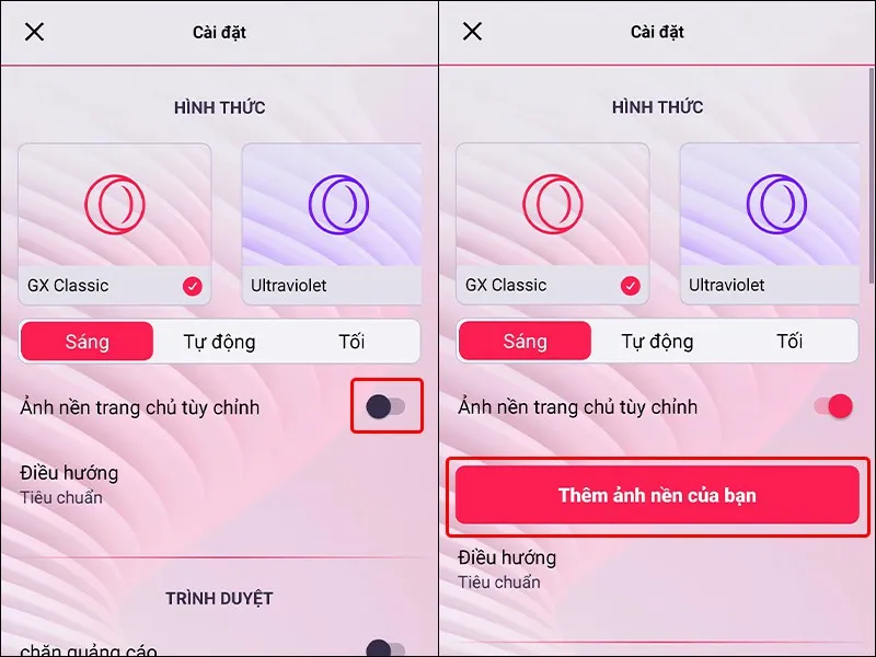 Cách thay đổi hình nền trình duyệt Opera GX cực dễ