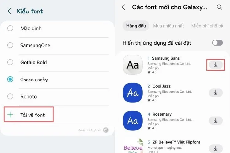 Cách thay đổi kiểu chữ trên điện thoại Samsung thể hiện phong cách riêng