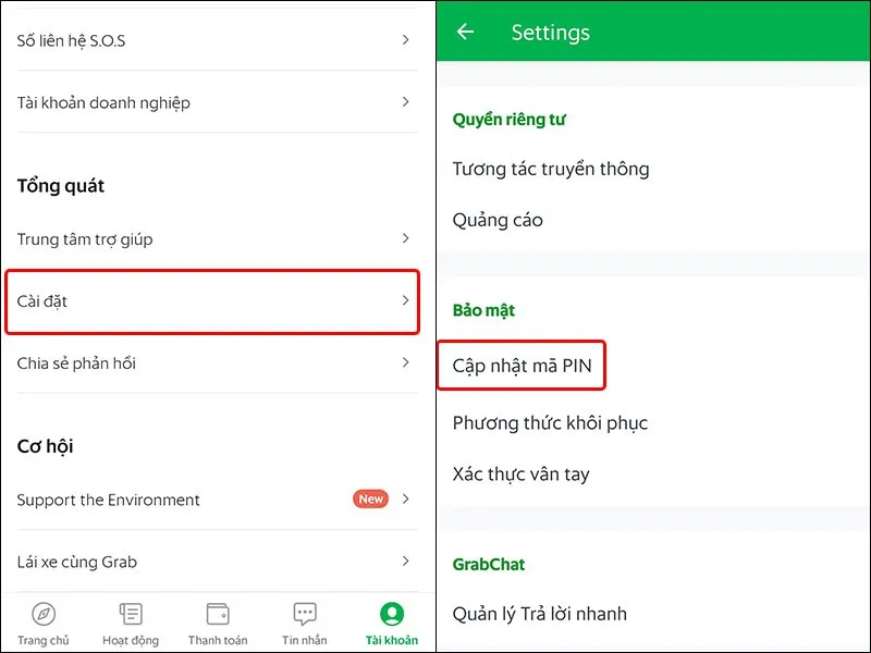 Cách thay đổi mã PIN trên ứng dụng Grab một cách đơn giản, nhanh chóng nhất