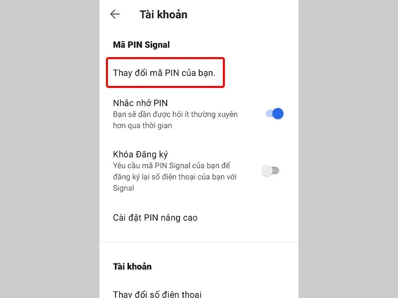 Cách thay đổi mã pin trên ứng dụng Signal cực đơn giản