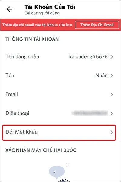 Cách thay đổi mật khẩu Discord cực đơn giản