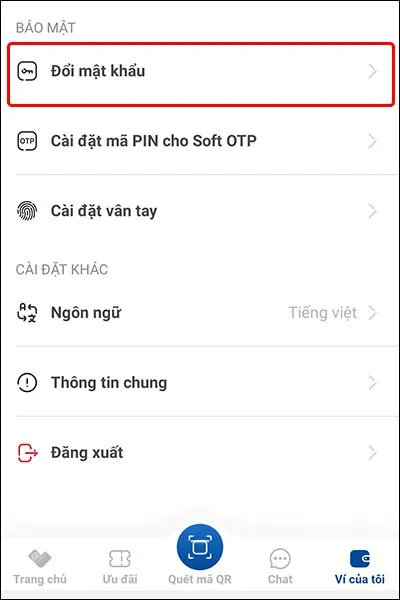 Cách thay đổi mật khẩu ví điện tử VNPAY cực đơn giản