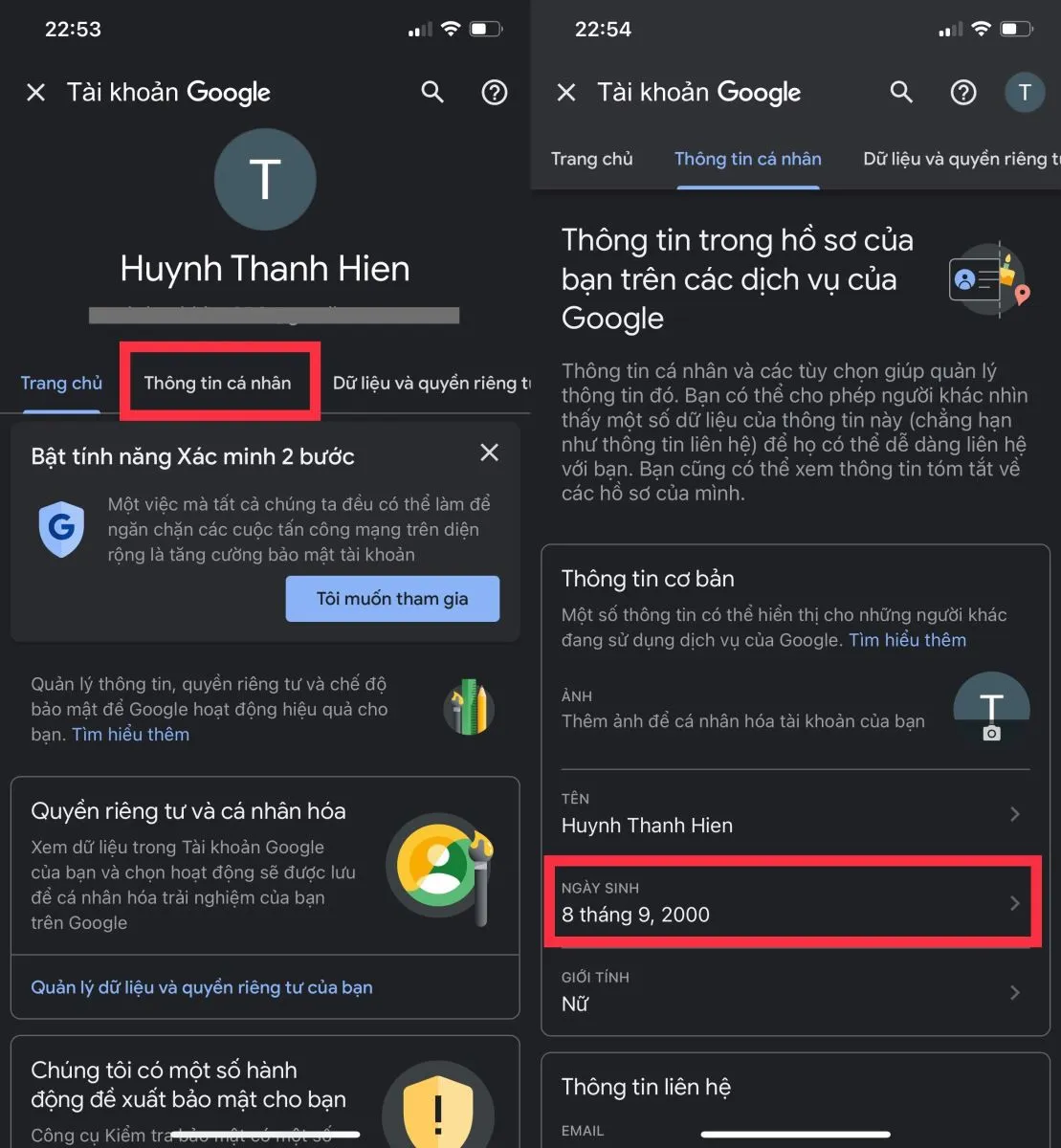 Cách thay đổi ngày tháng năm sinh trên Gmail cực kỳ đơn giản