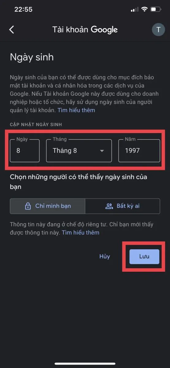 Cách thay đổi ngày tháng năm sinh trên Gmail cực kỳ đơn giản