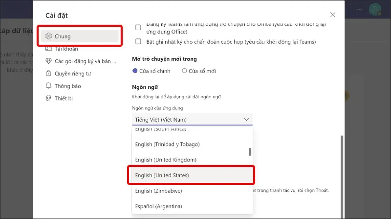 Cách thay đổi ngôn ngữ Microsoft Teams trên máy tính cực đơn giản