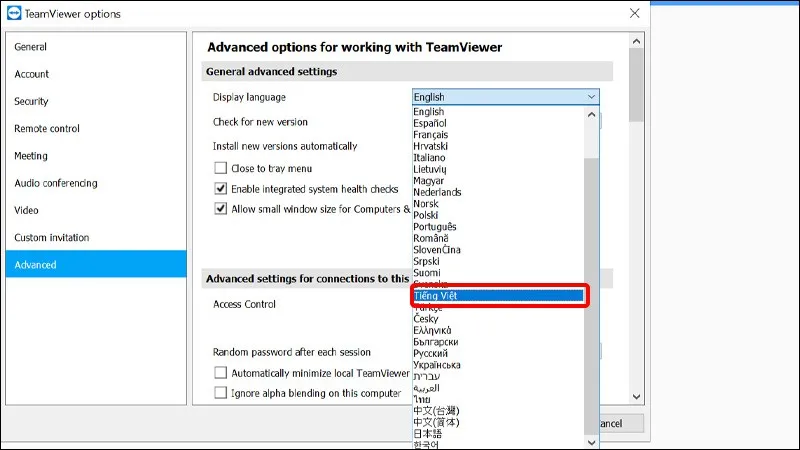 Cách thay đổi ngôn ngữ TeamViewer trên máy tính sang tiếng Việt cực đơn giản