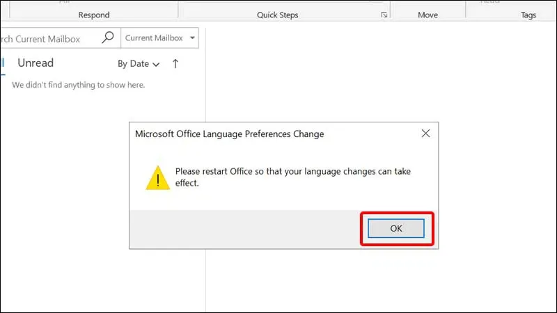 Cách thay đổi ngôn ngữ trên Outlook sang tiếng Việt đơn giản