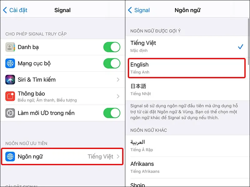 Cách thay đổi ngôn ngữ trên ứng dụng Signal đơn giản, nhanh chóng