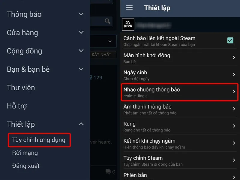 Cách thay đổi nhạc chuông thông báo Steam trên điện thoại, máy tính cực dễ