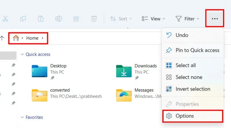 Cách thay đổi thư mục khởi động mặc định trong Windows 11 File Explorer