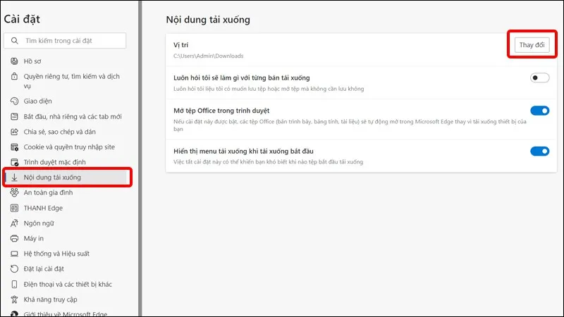 Cách thay đổi vị trí tải xuống trên trình duyệt Microsoft Edge đơn giản, nhanh chóng