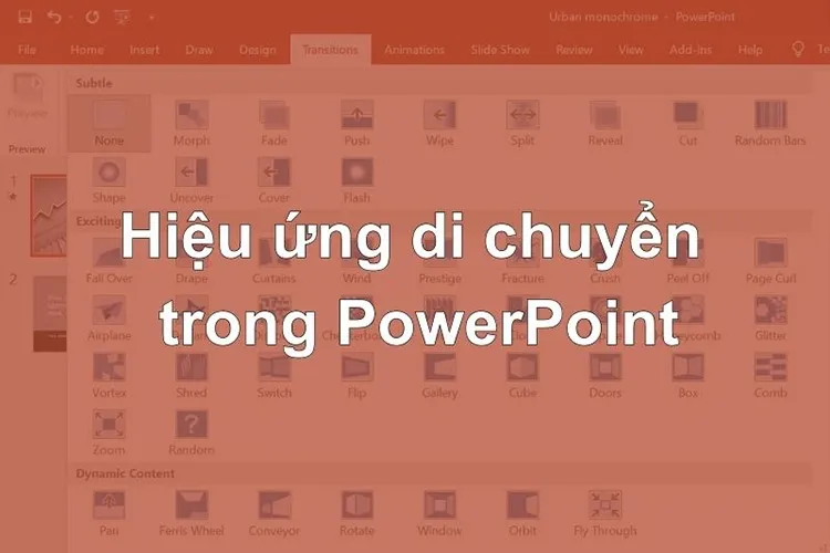 Cách thêm hiệu ứng di chuyển trong PowerPoint cho bản trình chiếu