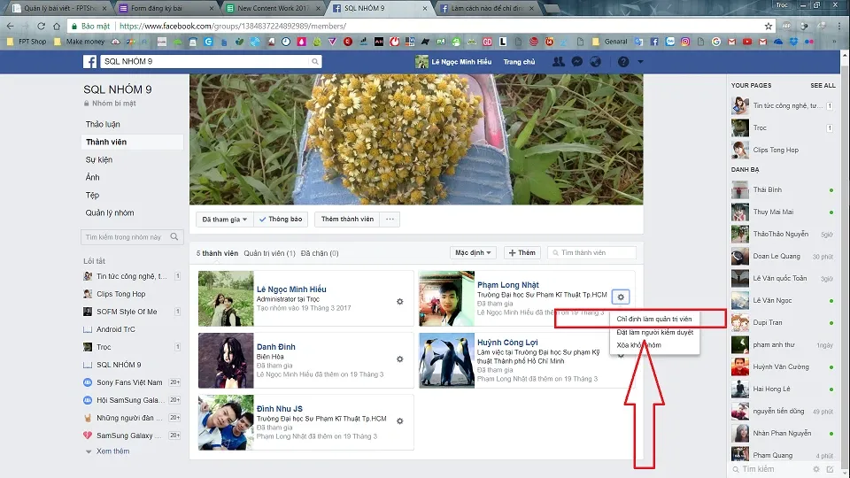 Cách thêm quản trị viên cho nhóm trên Facebook