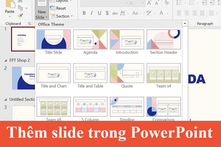 Cách thêm slide trong PowerPoint và một số thao tác làm việc với slide