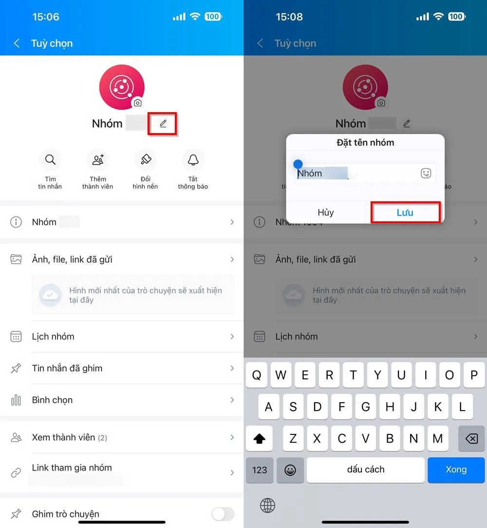 Cách thêm thành viên và đổi tên, ảnh đại diện nhóm offline Zalo đơn giản mà bạn nên biết