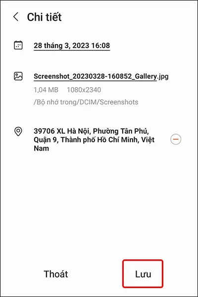 Cách thêm thông tin vị trí vào ảnh trên điện thoại Android cực kỳ chi tiết