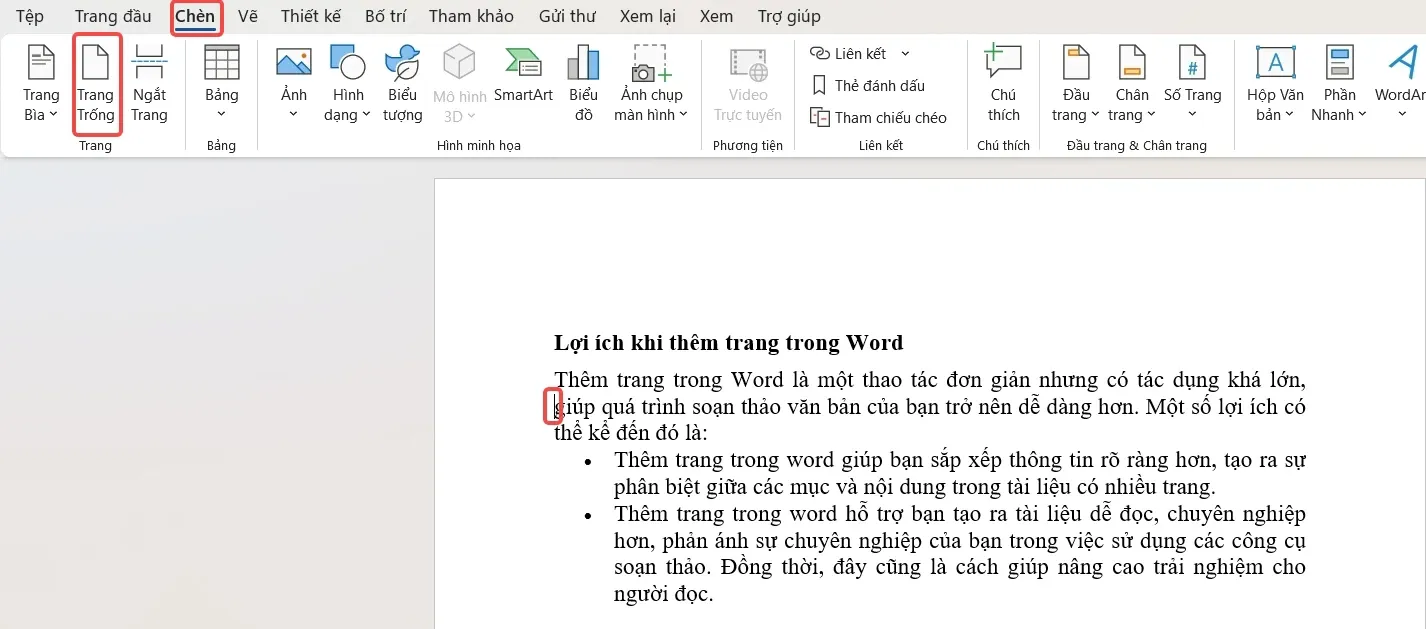 Cách thêm trang, tách trang trong Word trên điện thoại và máy tính