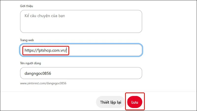 Cách thêm trang web vào hồ sơ cá nhân trên Pinterest siêu đơn giản